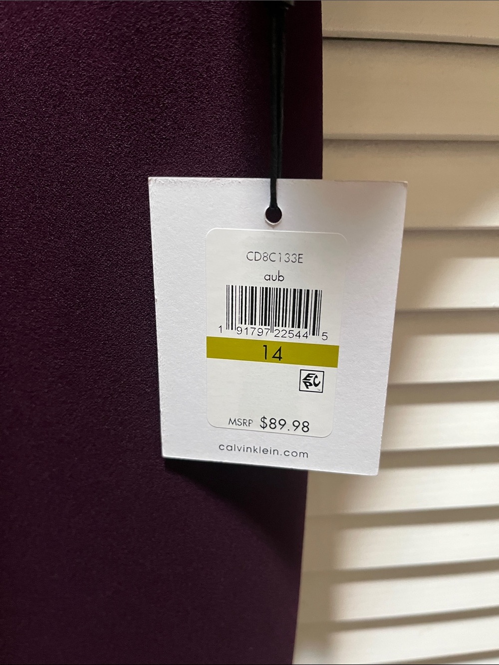 Calvin Klein Plum Bell-Sleeve Shift Dress - Picture 2 of 3